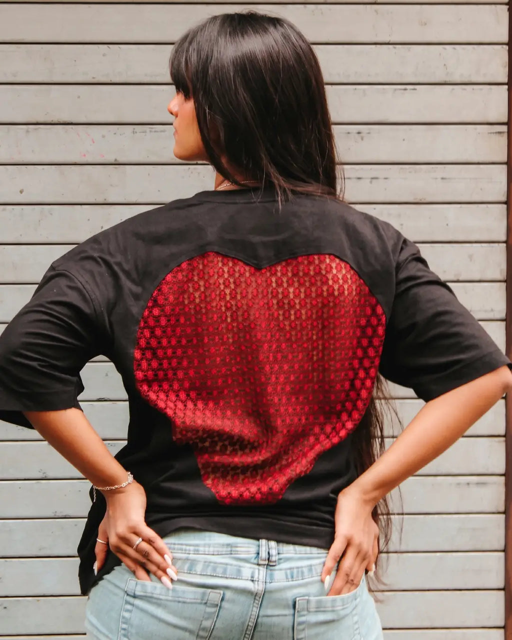 Crimson Bloom Heart Tee