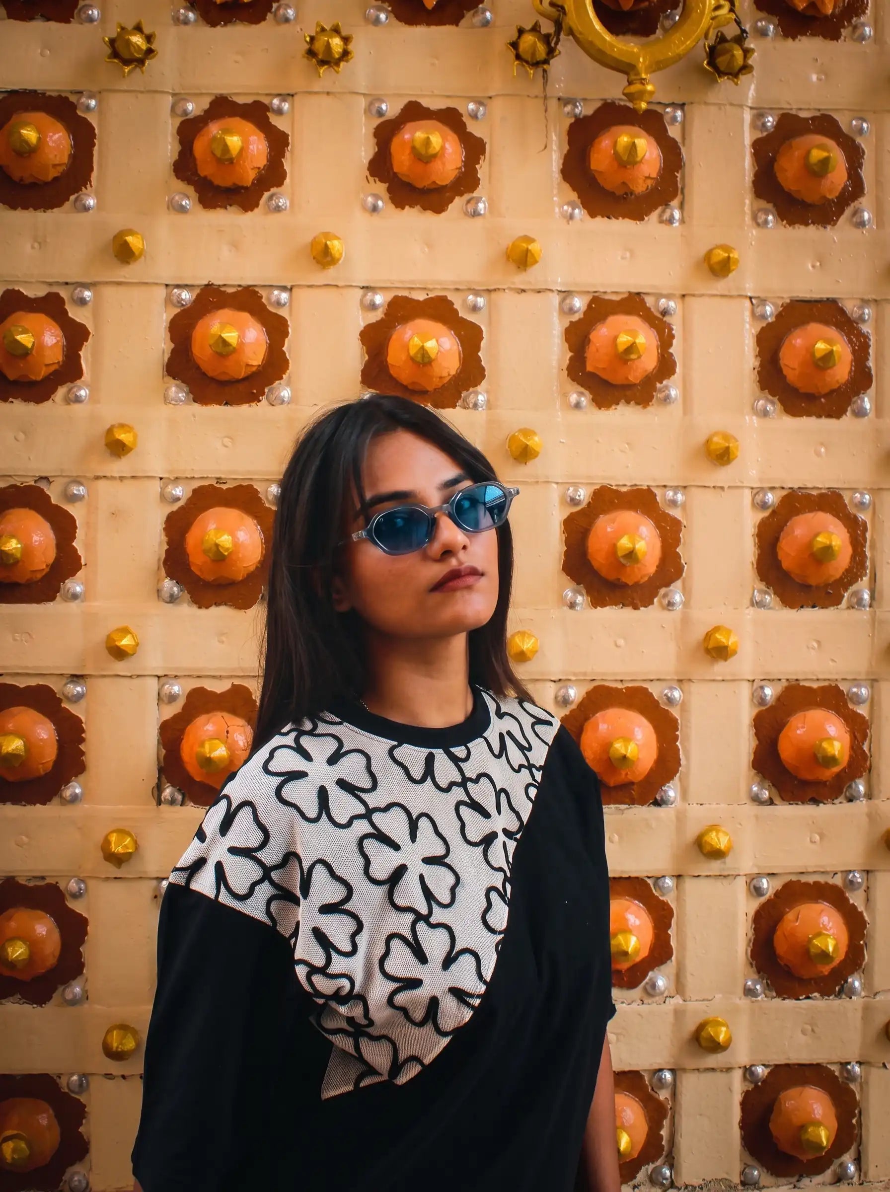 Orded Jute Floral Patchwork Tee