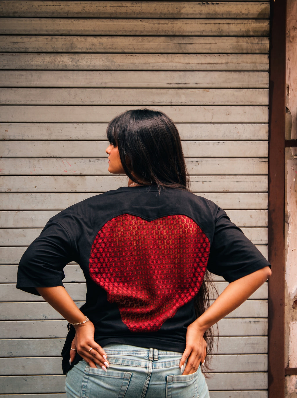 Crimson Bloom Heart Tee
