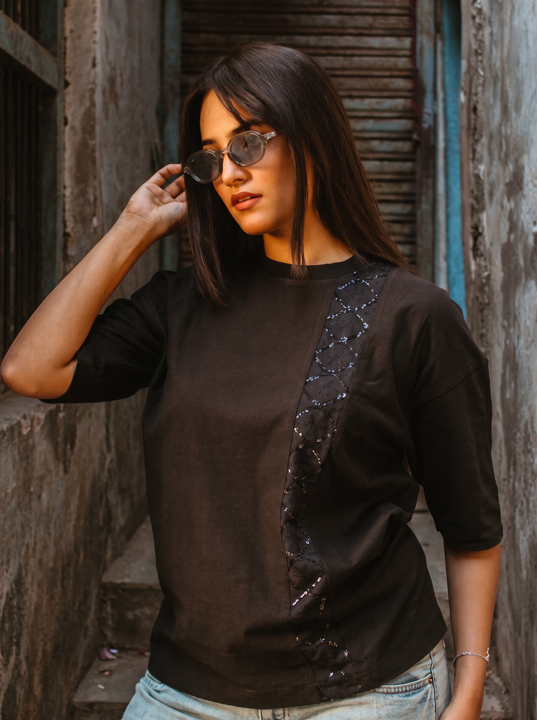 Sequin Trellis Tee