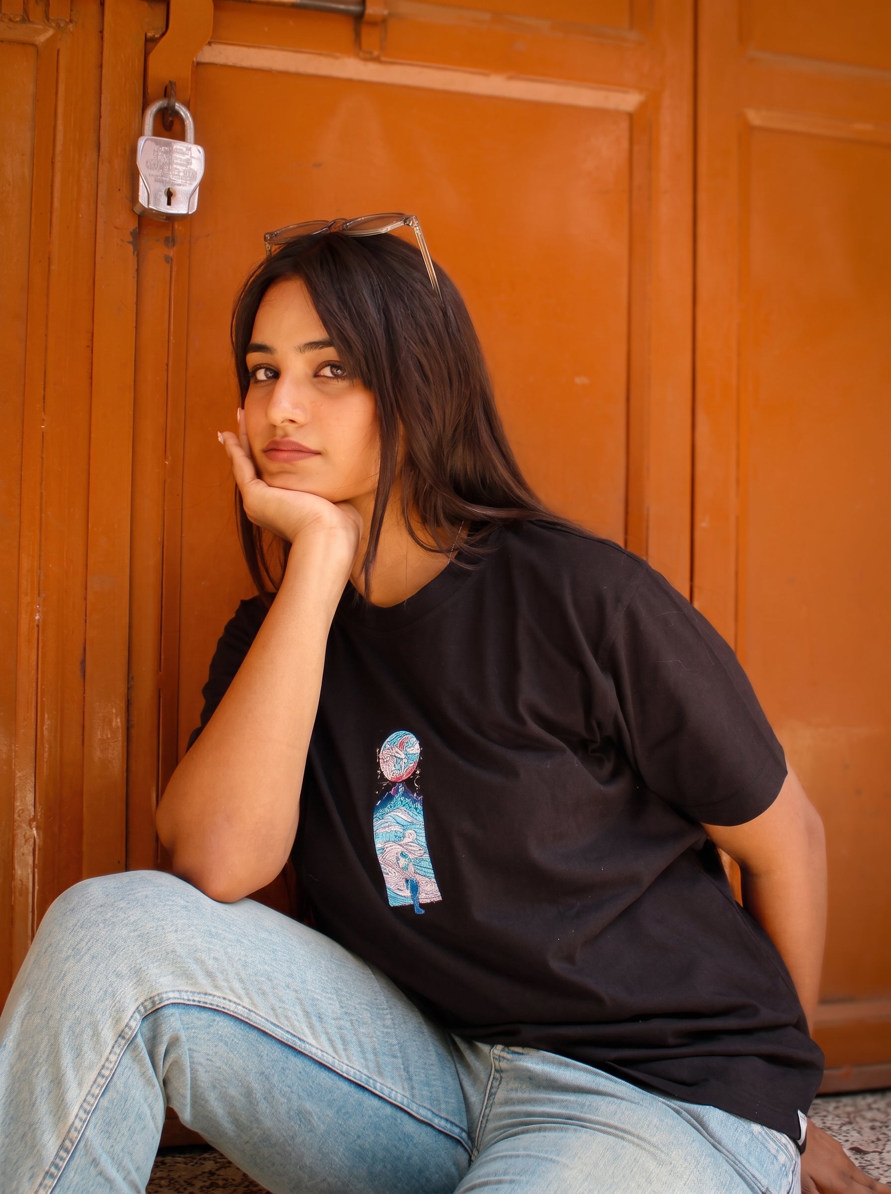 Beyond the Horizon – Astronaut Embroidered T-Shirt